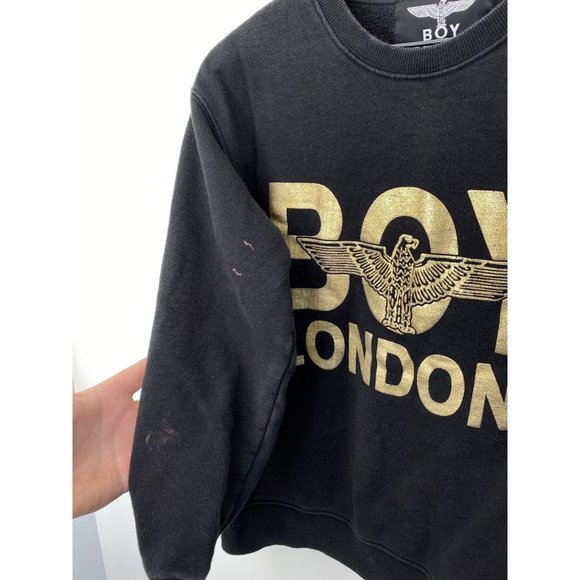 BOY Crew Neck Long Sleeve Sweatshirt Black Size M - Picture 3 of 7